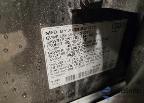 2019 Audi Q7 Prestige z USA, uszkodzony, nr VIN WA1VAAF71KD017506